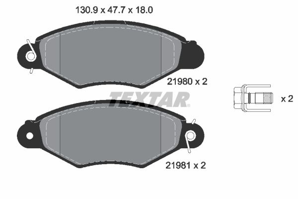 TEXTAR 2198004 Brake Pad Set, disc brake