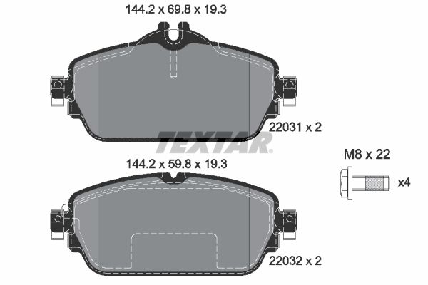 TEXTAR 2203102 Brake Pad Set, disc brake