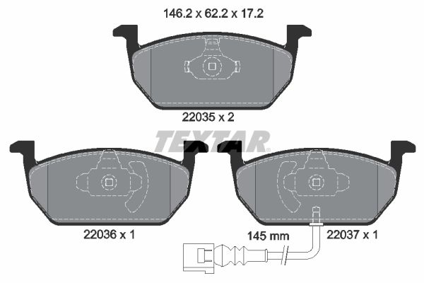 TEXTAR 2203501 Brake Pad Set, disc brake