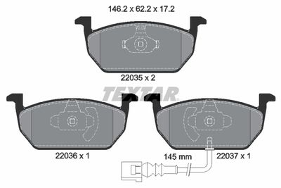 Brake Pad Set, disc brake TEXTAR 2203501