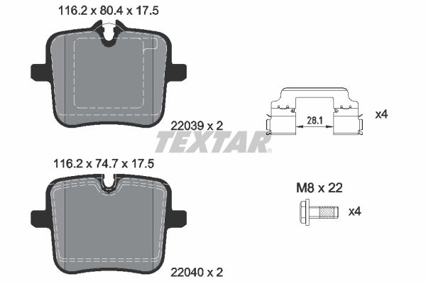 TEXTAR 2203901 Brake Pad Set, disc brake