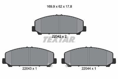 Brake Pad Set, disc brake TEXTAR 2204201