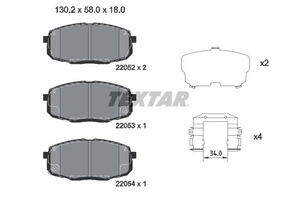 TEXTAR 2205203 Brake Pad Set, disc brake