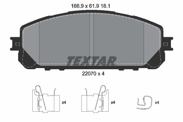 TEXTAR 2207001 Brake Pad Set, disc brake