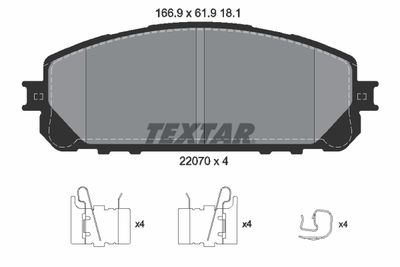 Brake Pad Set, disc brake TEXTAR 2207001