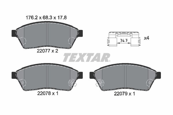 TEXTAR 2207701 Brake Pad Set, disc brake