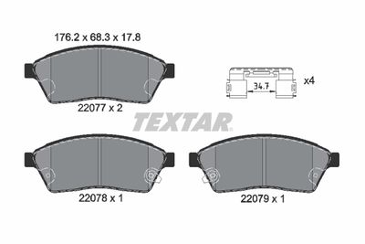 Brake Pad Set, disc brake TEXTAR 2207701