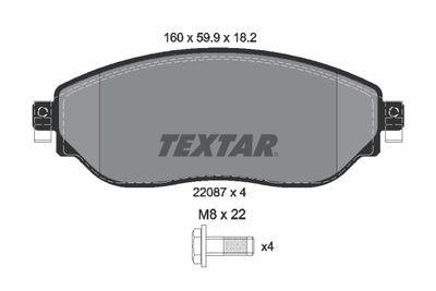 Brake Pad Set, disc brake TEXTAR 2208701