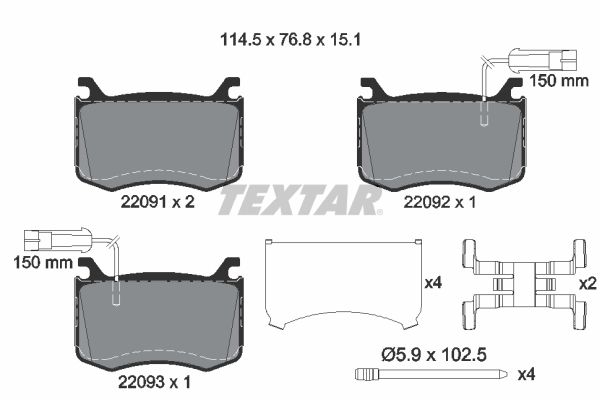 TEXTAR 2209101 Brake Pad Set, disc brake