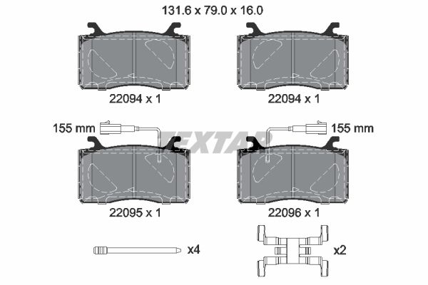 TEXTAR 2209401 Brake Pad Set, disc brake