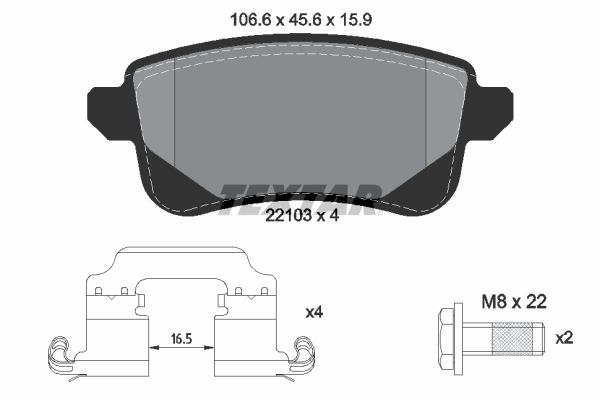 TEXTAR 2210301 Brake Pad Set, disc brake