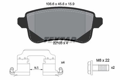 Brake Pad Set, disc brake TEXTAR 2210301