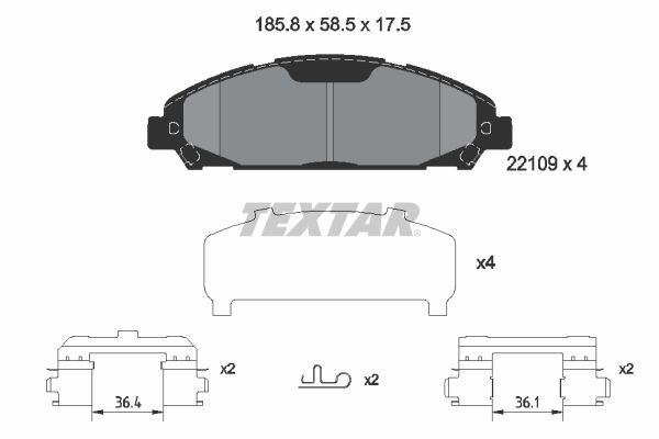 TEXTAR 2210901 Brake Pad Set, disc brake