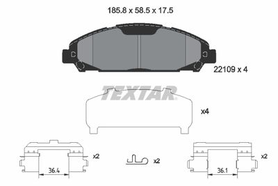 Brake Pad Set, disc brake TEXTAR 2210901