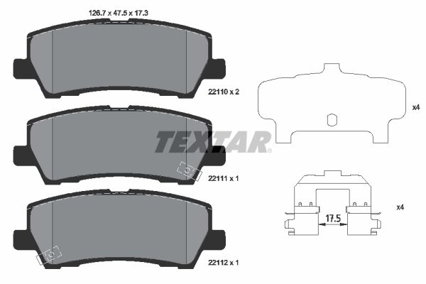 TEXTAR 2211001 Brake Pad Set, disc brake