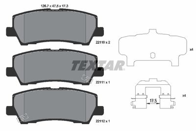 Brake Pad Set, disc brake TEXTAR 2211001