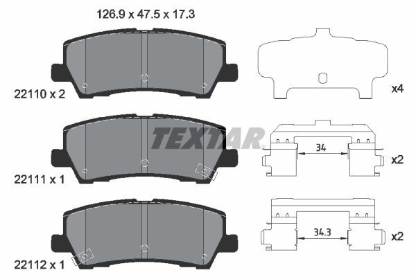 TEXTAR 2211003 Brake Pad Set, disc brake