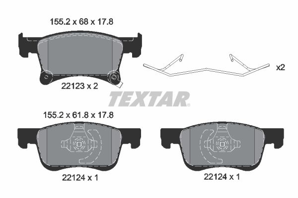 TEXTAR 2212301 Brake Pad Set, disc brake