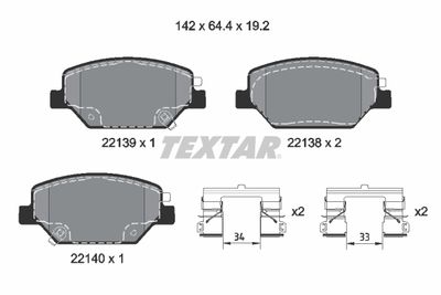 Brake Pad Set, disc brake TEXTAR 2213901