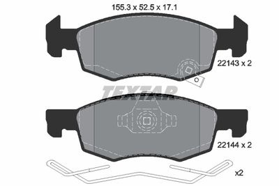 Brake Pad Set, disc brake TEXTAR 2214301