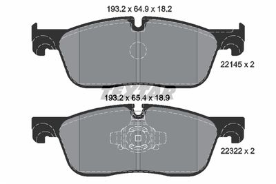Brake Pad Set, disc brake TEXTAR 2214501