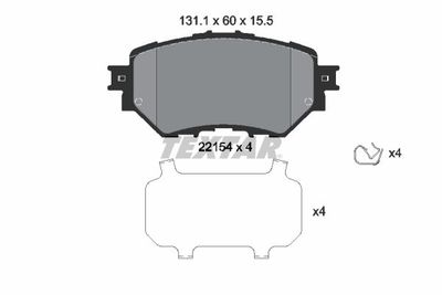 Brake Pad Set, disc brake TEXTAR 2215401
