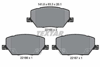 Brake Pad Set, disc brake TEXTAR 2216501