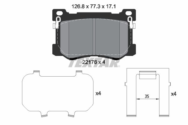 TEXTAR 2217601 Brake Pad Set, disc brake