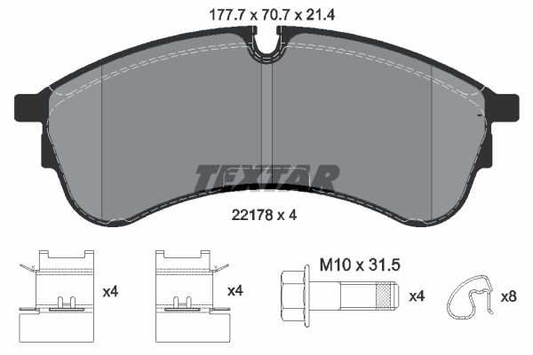 TEXTAR 2217801 Brake Pad Set, disc brake