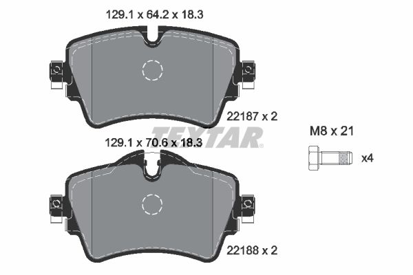 TEXTAR 2218701 Brake Pad Set, disc brake