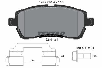 Brake Pad Set, disc brake TEXTAR 2219103