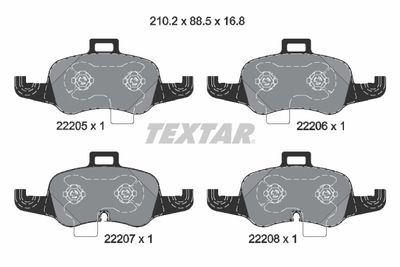 Brake Pad Set, disc brake TEXTAR 2220501
