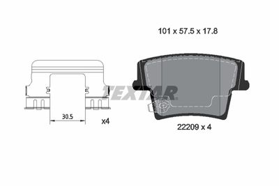 Brake Pad Set, disc brake TEXTAR 2220901