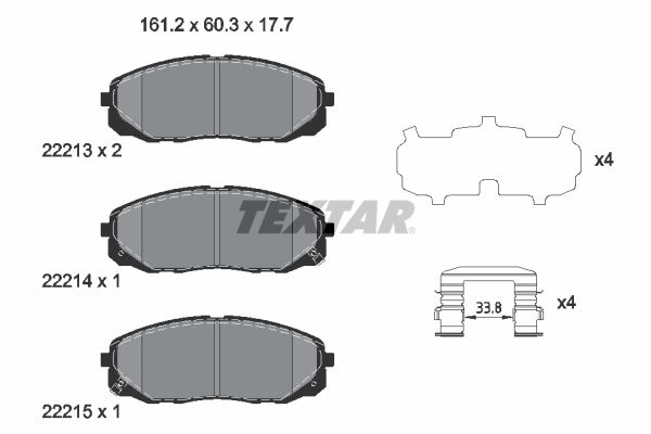 TEXTAR 2221301 Brake Pad Set, disc brake