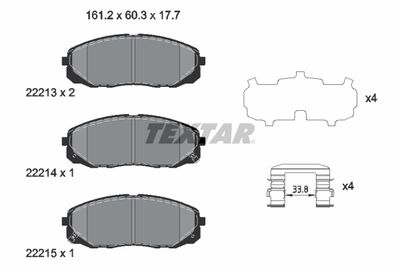 Brake Pad Set, disc brake TEXTAR 2221301