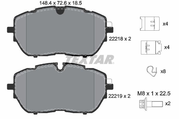 TEXTAR 2221801 Brake Pad Set, disc brake