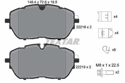 Brake Pad Set, disc brake TEXTAR 2221801
