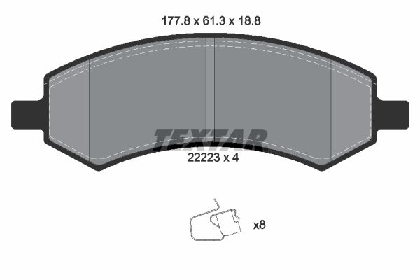 TEXTAR 2222301 Brake Pad Set, disc brake