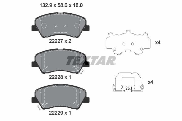 TEXTAR 2222701 Brake Pad Set, disc brake