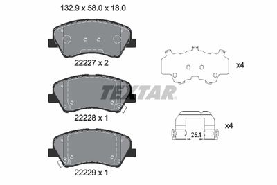 Brake Pad Set, disc brake TEXTAR 2222701