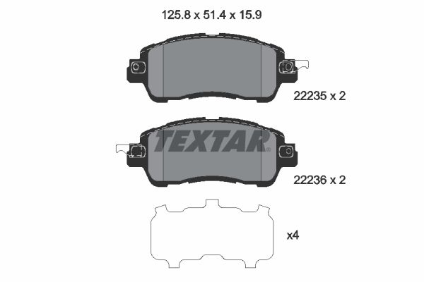 TEXTAR 2223501 Brake Pad Set, disc brake
