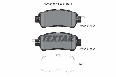 Brake Pad Set, disc brake TEXTAR 2223501