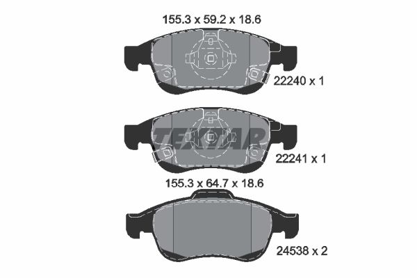 TEXTAR 2224001 Brake Pad Set, disc brake
