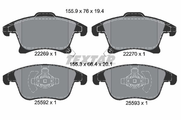 TEXTAR 2226901 Brake Pad Set, disc brake