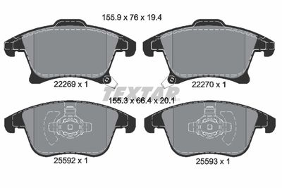 Brake Pad Set, disc brake TEXTAR 2226901