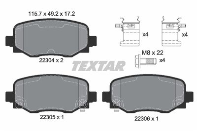 Brake Pad Set, disc brake TEXTAR 2230401