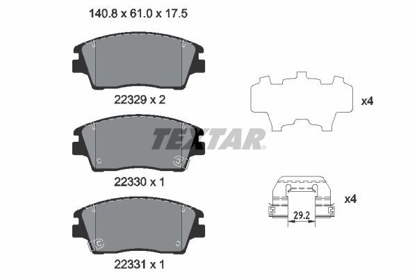 TEXTAR 2232901 Brake Pad Set, disc brake