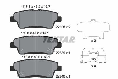 Brake Pad Set, disc brake TEXTAR 2233801