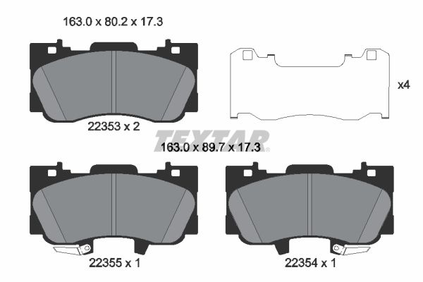 TEXTAR 2235301 Brake Pad Set, disc brake