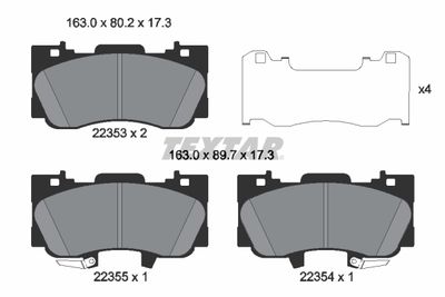 Brake Pad Set, disc brake TEXTAR 2235301